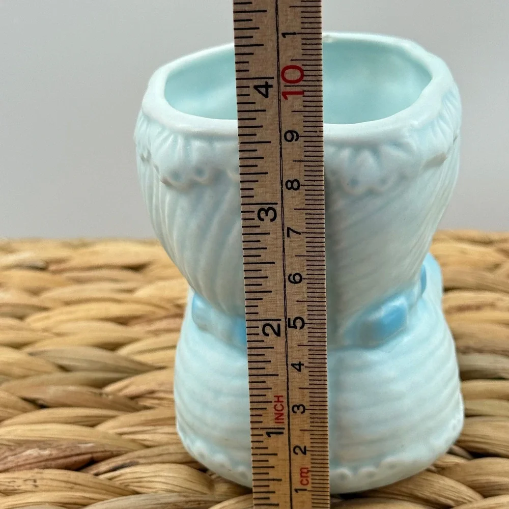 Vintage Baby Bootie Blue 1964 INARCO Cleveland‎ OH Ceramic Nursery Baby Shower
